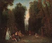 Jean-Antoine Watteau View through the trees in the Park of Pierre Crozat oil painting reproduction